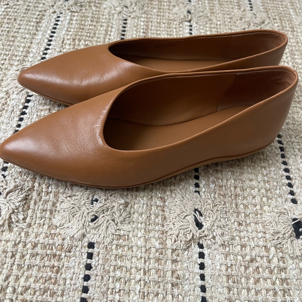 Women’s Vince Flat Lex Brown Leather Shoes